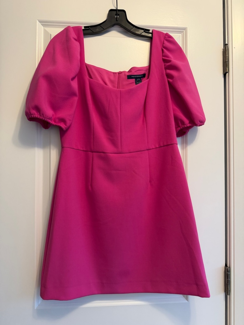 French Connection Hot Pink Puff sleeve Mini Dress size 10 GUC - Picture 2 of 7